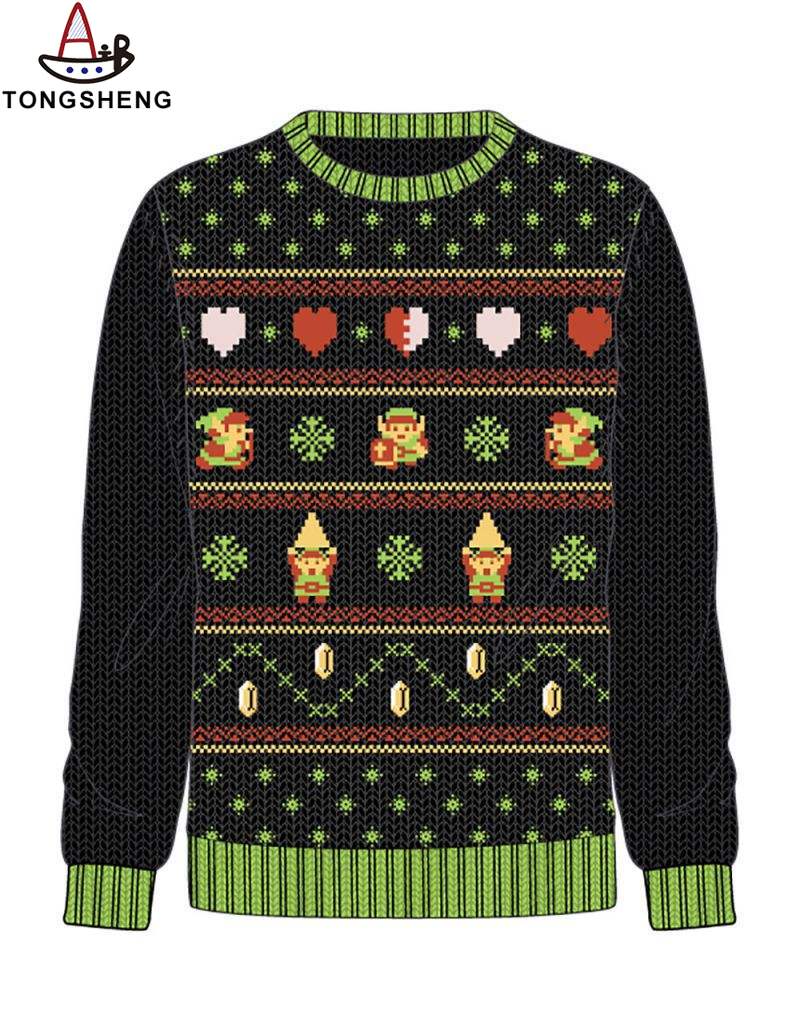 elf combined jibin black christmas sweater