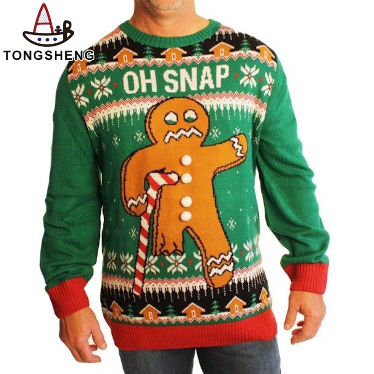 Suéter de Navidad personalizado para hombre, suéter de invierno tejido de poliéster acrílico, suéter de Navidad feo personalizado, 2022