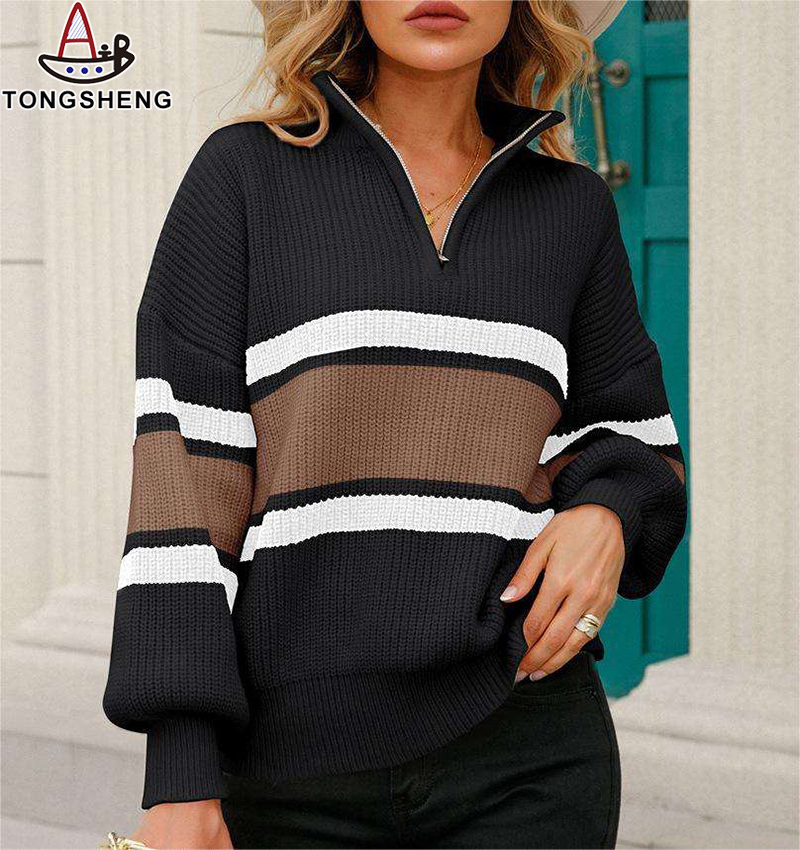 Women's zipper sweater shown on the back, black looks very thin