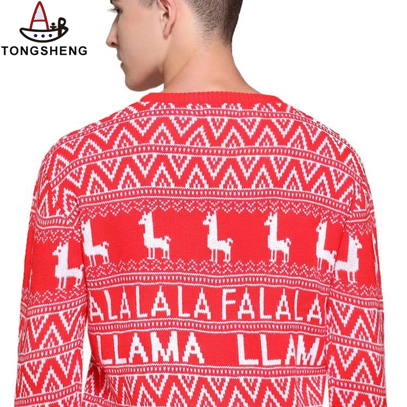 Deer Christmas sweater pattern detail