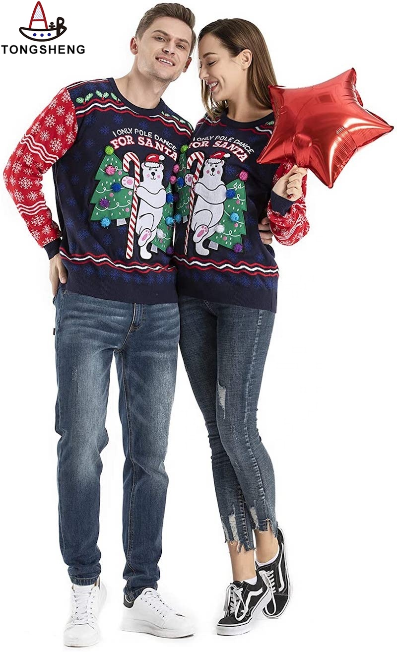 cartoon christmas sweater for couple