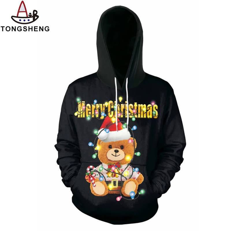 Celebrate the Holidays with Colorful Lights on Your Black Sweatshirt