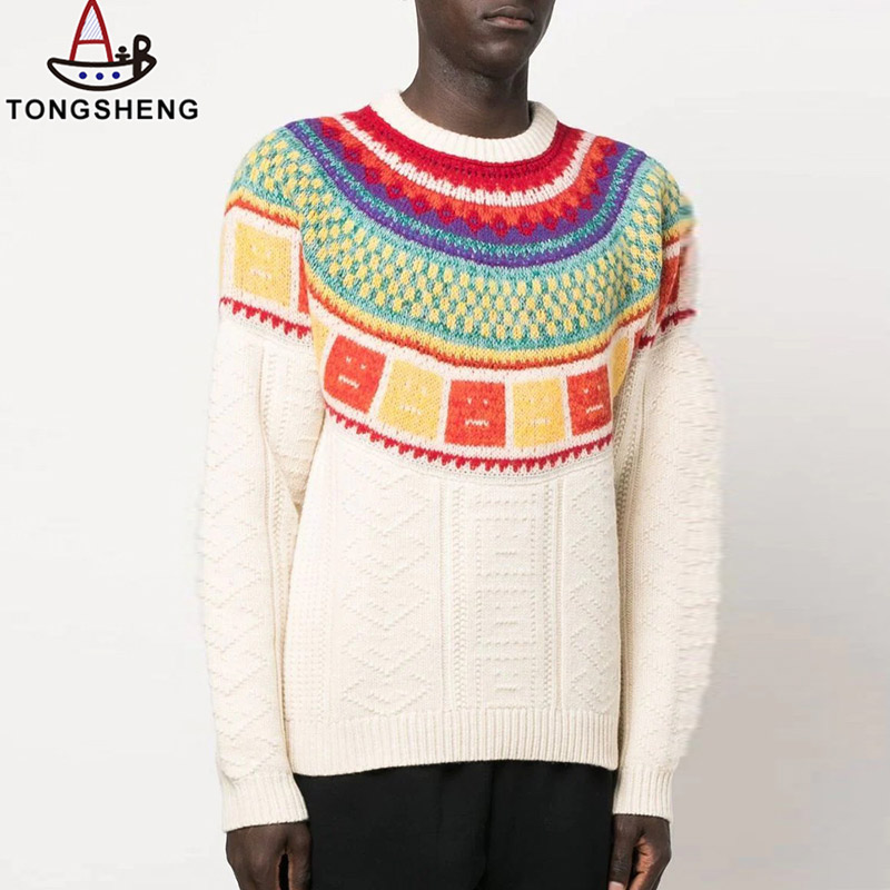 Woolen Sweater with Embroidered Patterns