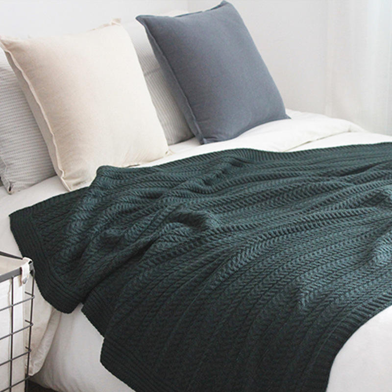 Black cable blanket with modern minimalist style