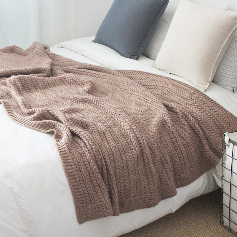 Khaki Merino Blanket with Modern Minimalist Style