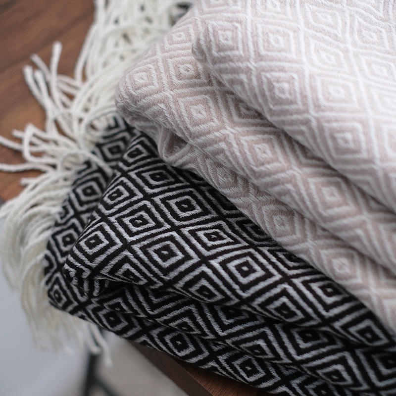 The pattern of the wool blanket is beautifully crafted