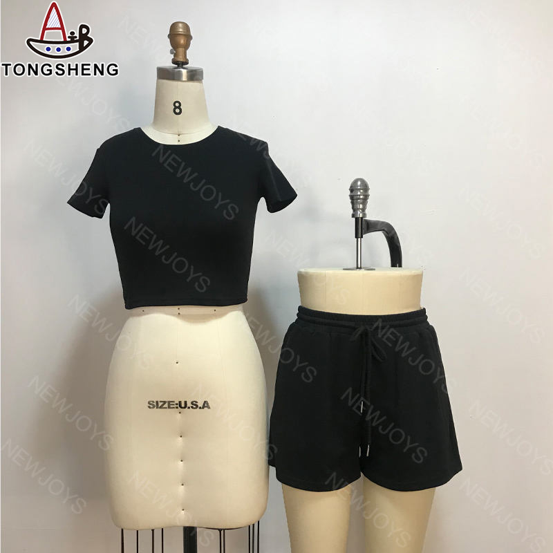 Black T-Shirt Shorts Set