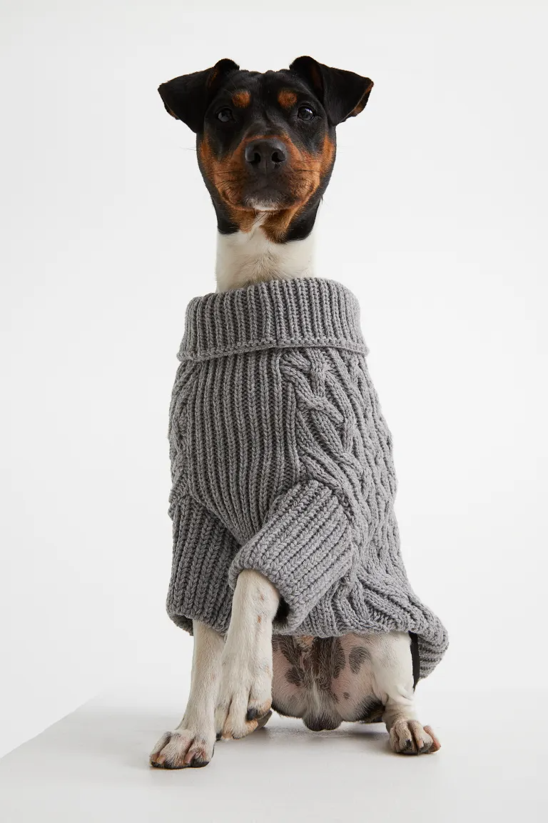 Cable-Knit Dog Jumper