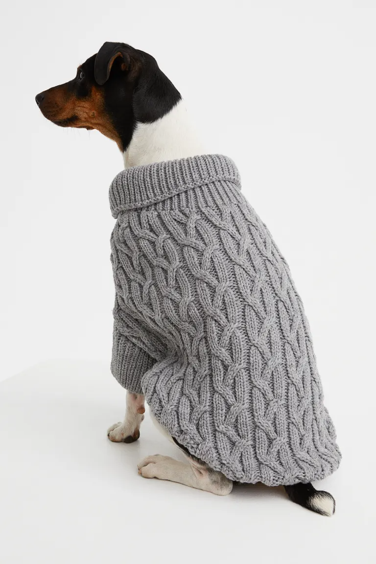 Cable-knit dog jumper - Grey marl - Ladies _.png