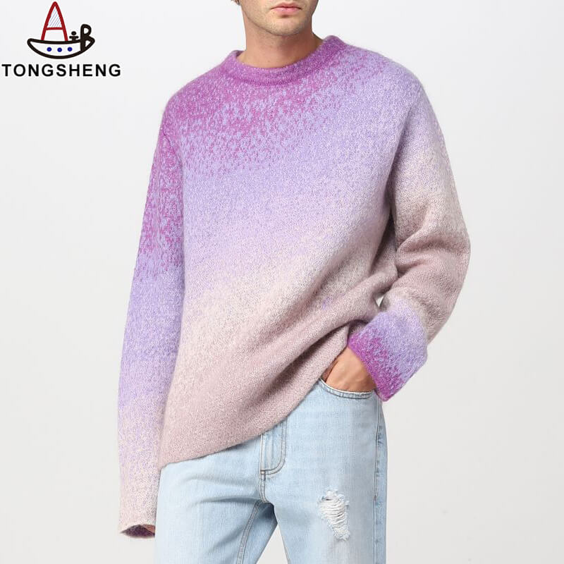 Men's violet gradient cotton sweater