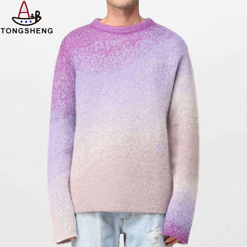 Men's violet gradient cotton sweater
