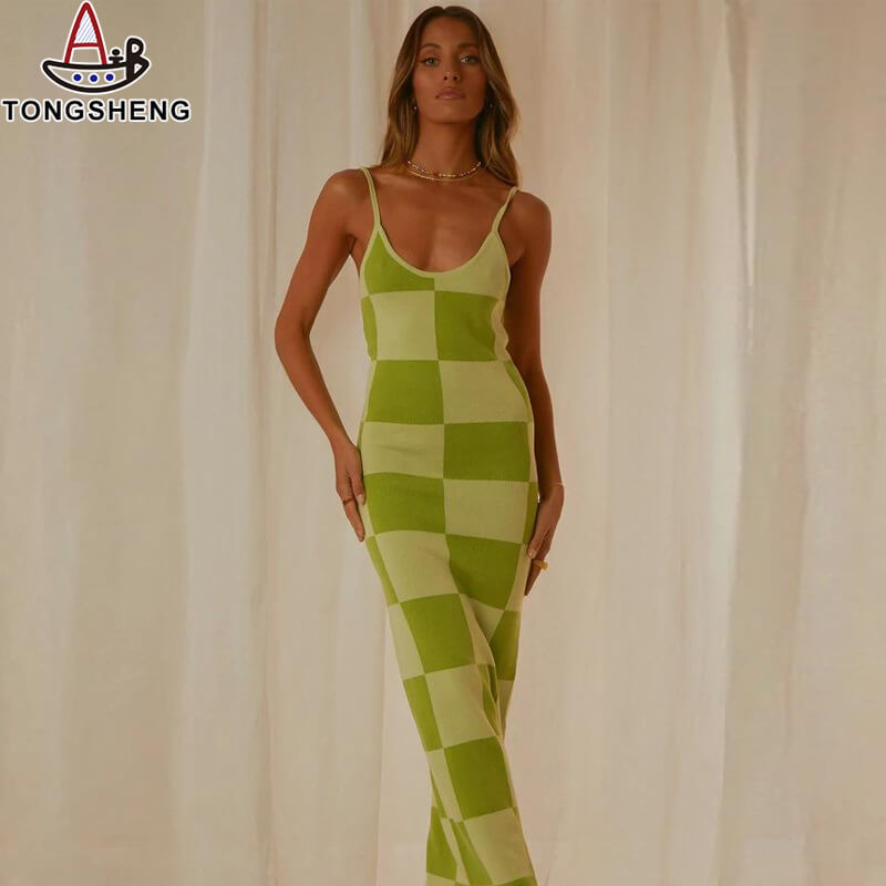 Green Slip Knit Dress