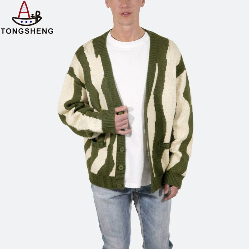 Oversized Color Block Cardigan Sweater Manufacturer