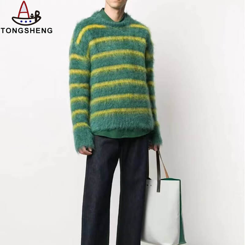 Mohair Striped Knit Sweater