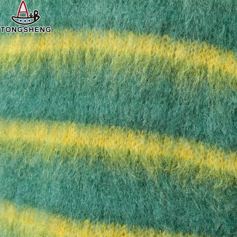 Detail of a mohair striped knitted sweater