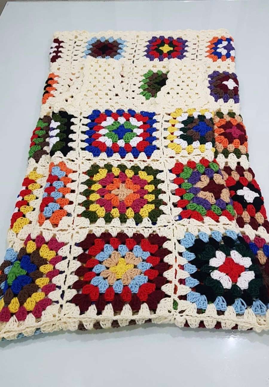 Granny Square Crochet Midi Dress Factory