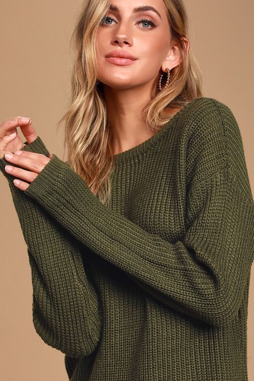 Womens Olive Emerald Green Sweater Dress Suppliers