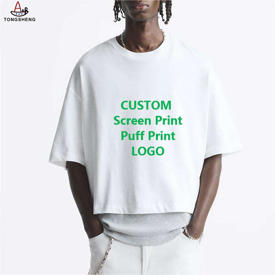 T-shirt men's streetwear hip hop cropped style